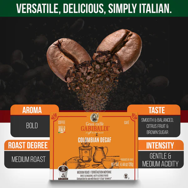 Colombian Decaf Coffee K-Cup® Compatible (Box of 72 capsules)